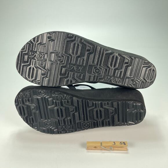 Teva Mush Mandalyn Wedge Ola 2 Black Flip Flop Sandals 1000099 Women's Size 9 - Picture 9 of 9